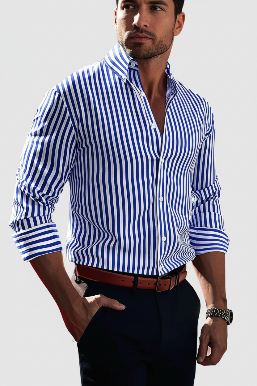 L.R ™ Striped Cotton Dress Shirt
