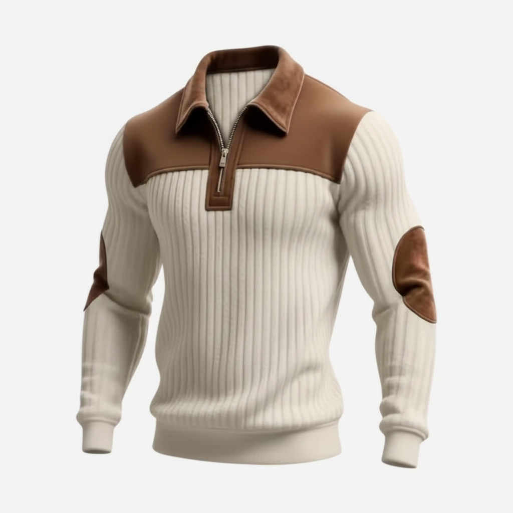 Elegant Zip Collar Sweater - Clearance Sale